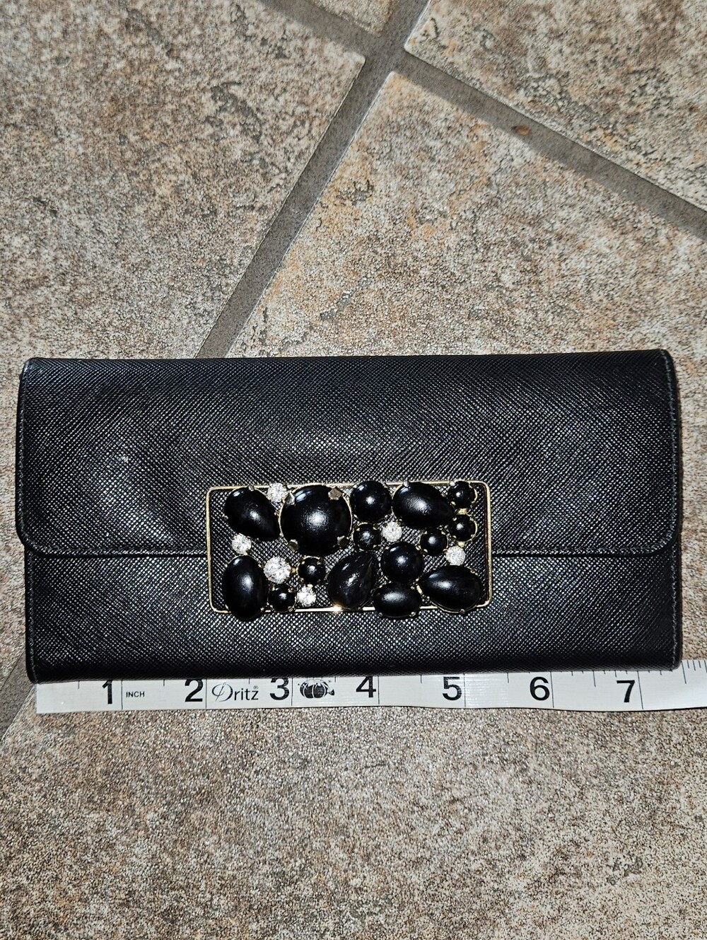 Prada Vintage Black Jeweled Clutch Wallet - Women's Evening Bag